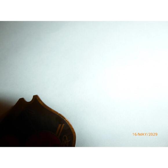 Vintage Enamel Shield Ski SS School of NY Letters Lapel Black Copper Pin Brooch - Picture 9 of 10